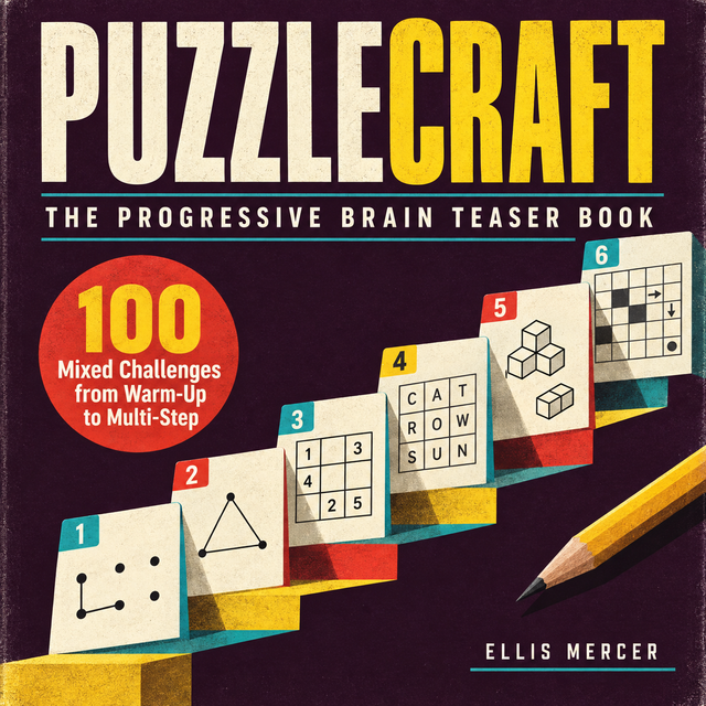 Cover of The Progressive Brain Teaser Book, a PUZZLECRAFT digital puzzle guide.