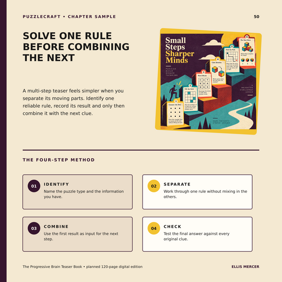 Sample teaching page from The Progressive Brain Teaser Book.